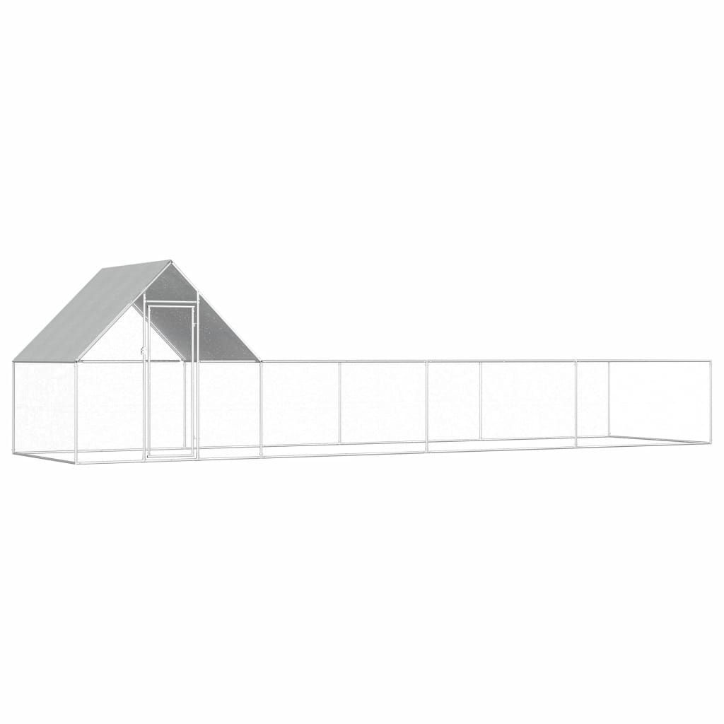 vidaXL Pollaio 8x2x2 m Acciaio zincato Immagine del prodotto 