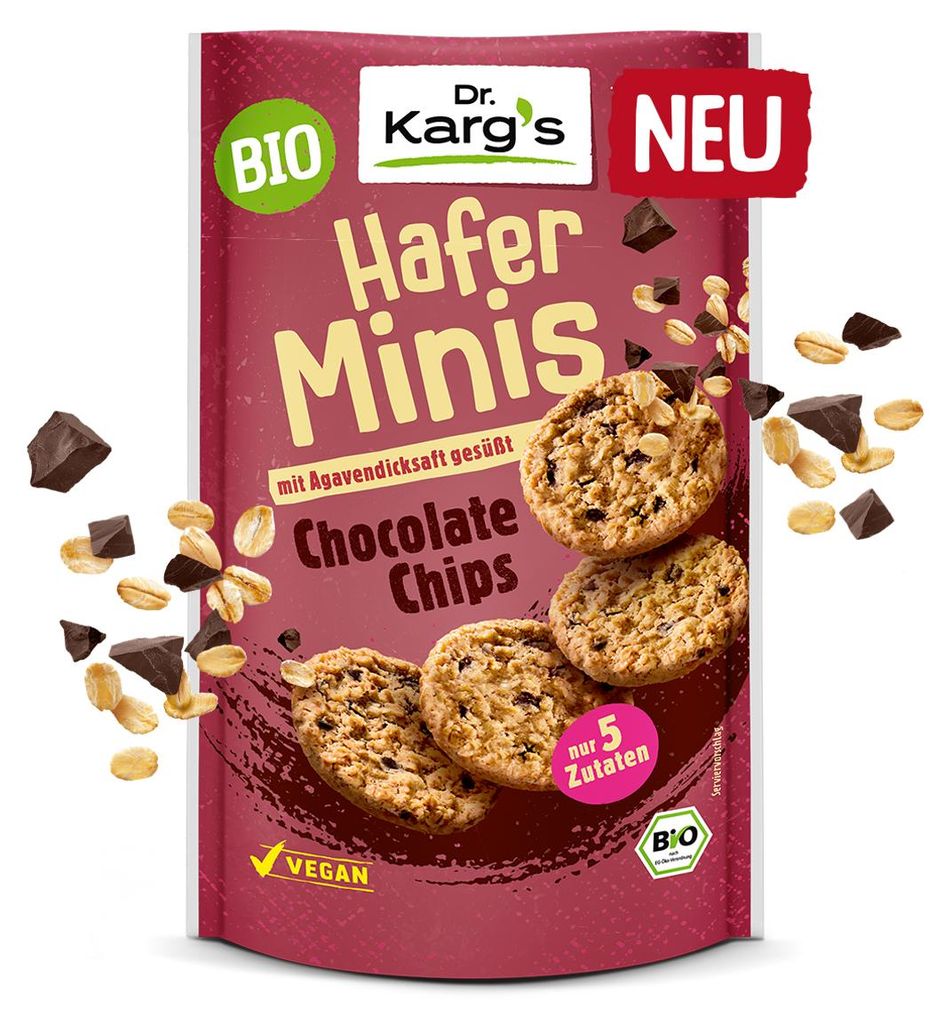 Dr. Kargs  Hafer Minis Chocolate Chips mit Agavendicksaft Produktbild 