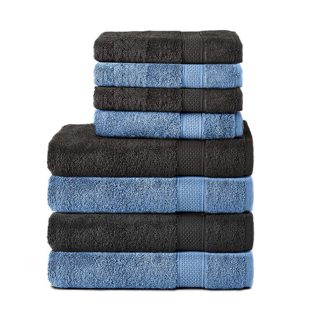 Komfortec 8er Handtuch Set aus 100% Baumwolle, 4 Badetücher Produktbild 