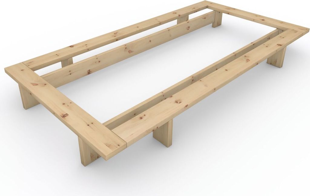 Massivholzbett im japanischen Stil "Komorebi" 100x220 Zirbe