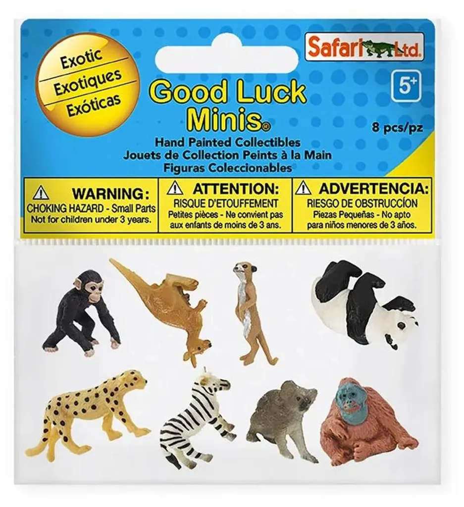 Lot de figurines animaux exotiques colorées - Jouet éveil pour enfants
