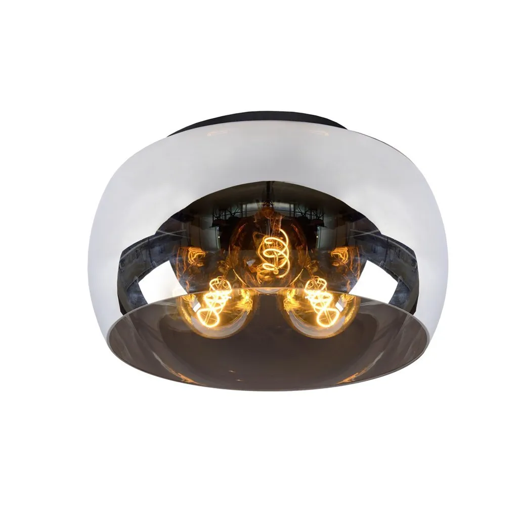 Suspension OLIVIA Lucide Grise 3xE27 27x40x40cm Lustre Design Moderne