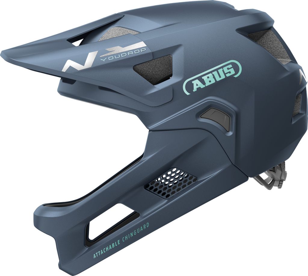 ABUS MTB-Helm YouDrop FF - Fullface-Helm für Kinder und Jugendliche - für den Einstieg in den Mountainbikesport - mit abnehmbarem Kinnschutz - Bl...
