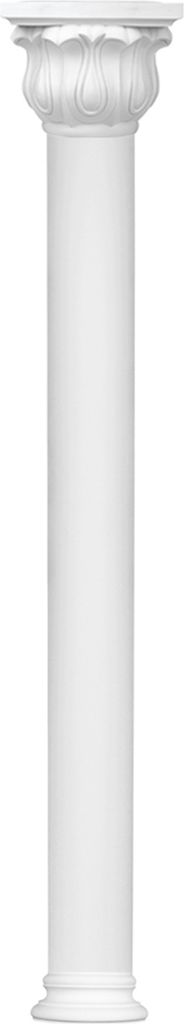 Halbsäule | rund | glatt | vorgrundierte Oberfläche | stoßfest | Klassisch | Barock | Dekosäule | Stuck | weiß | Polyurethan| N3218H Set 3 | 1...