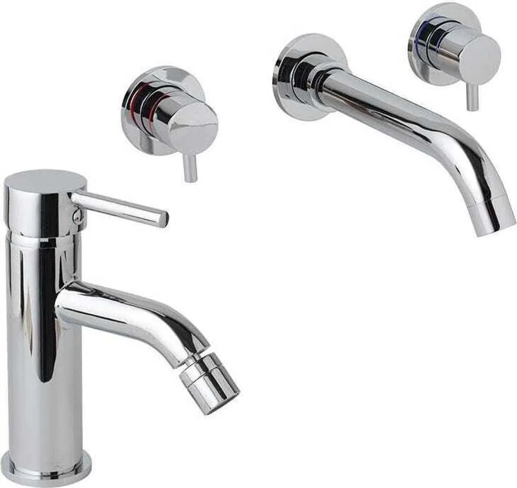 Coppia miscelatore a parete per lavabo e rubinetto per bidet | Fassa