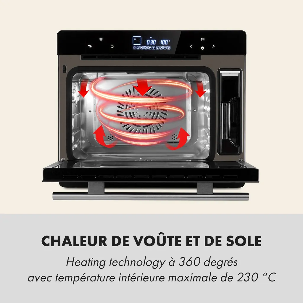 Four vapeur 24L MasterFresh avec panneau tactile 2200W Noir Classe A - 4