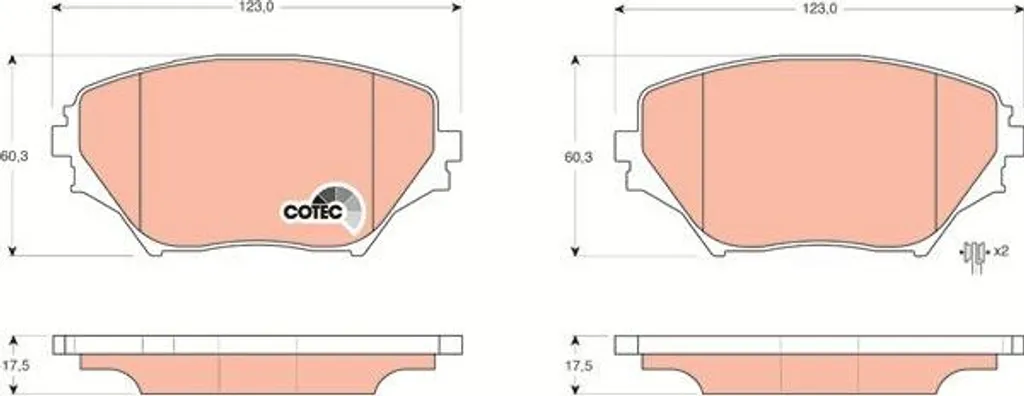 Plaquettes de frein TRW GDB3251 pour Toyota RAV 4 et Picnic - OE 0446544110