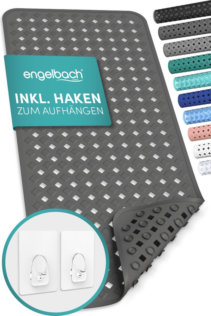 Engelbach Badewannenmatte 88x40cm rutschfest mit Aufhängung Produktbild 