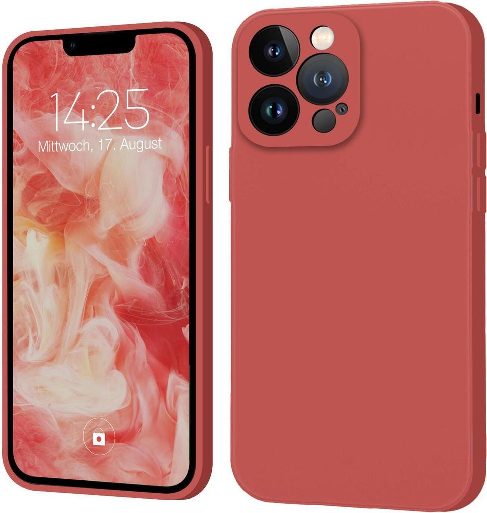 Hülle für iPhone 13 Pro Case Cover Bumper Silikon Softgrip Schutzhülle Farbe: Rot
