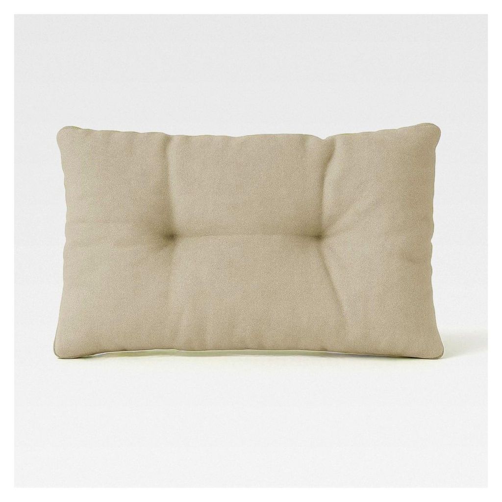 Loungekissen für Rattansessel, gestepptes Sitz- und Rückenkissen mit Keder (Rückenkissen 60x40, Creme)
