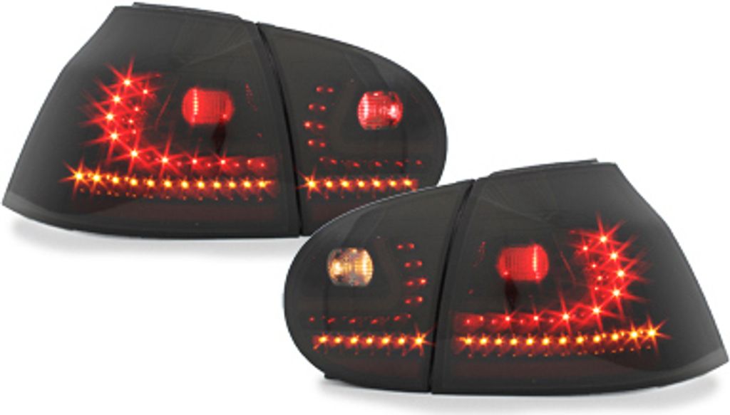 Original Litec LED Rückleuchten Schwarz mit dynamischer Blinker für VW Golf 5 V
