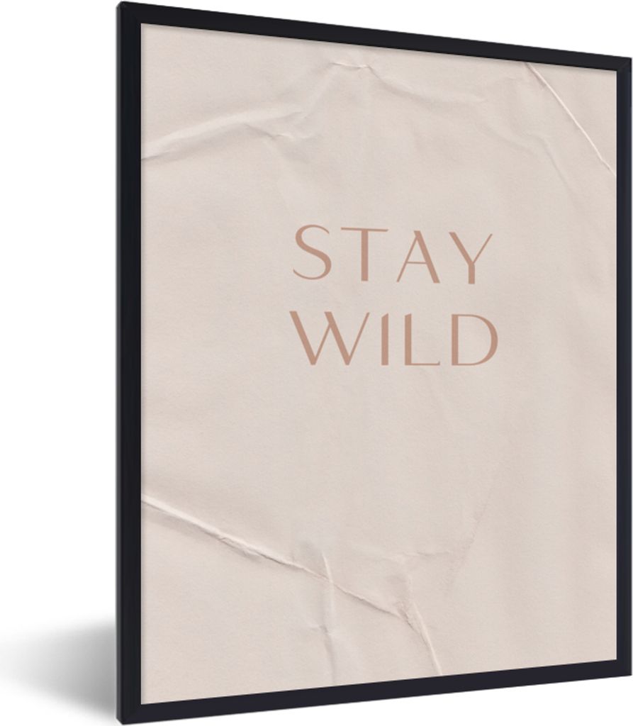 MuchoWow Gerahmtes Poster Zitate - Text - Wild bleiben 30x40 cm - Poster mit Schwarzem Bilderrahmen Wandposter Rahmen Foto Bilder - Wanddeko - Ku...