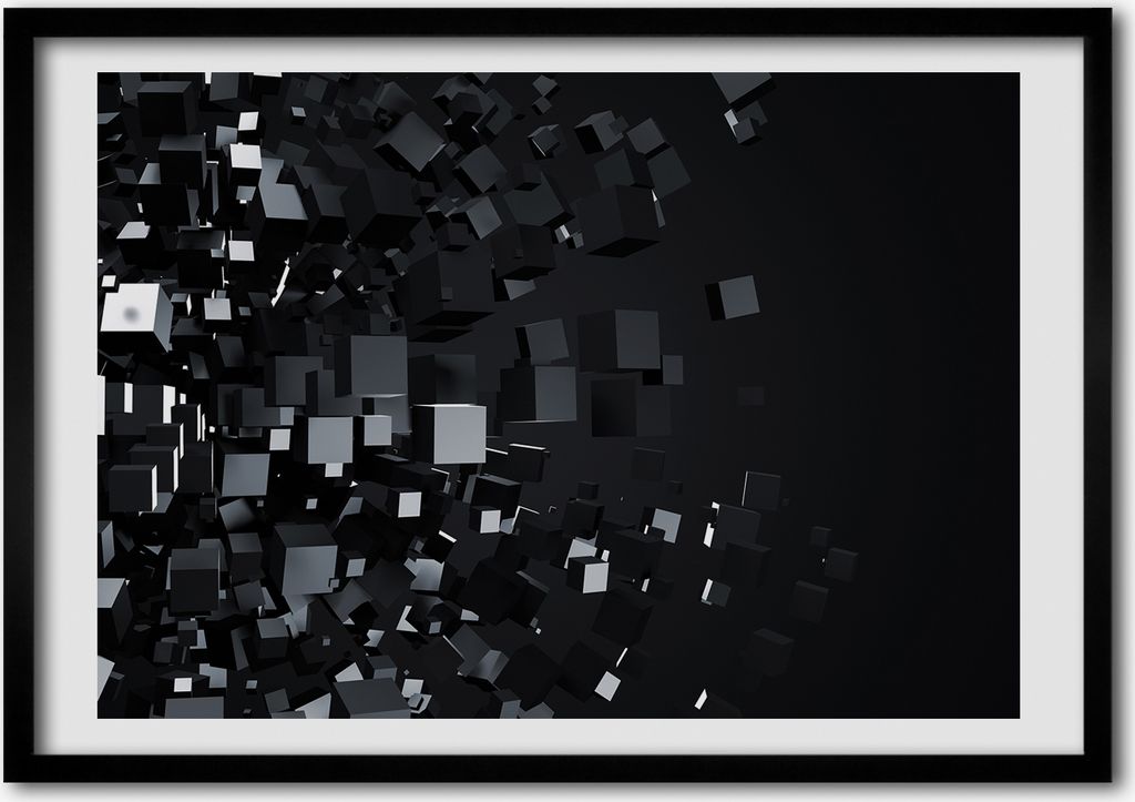 Bild - Bilder - Bilderrahmen - 70 cm x 50 cm - MDF-Rahmen, Wandkunst 3D-Abstraktion