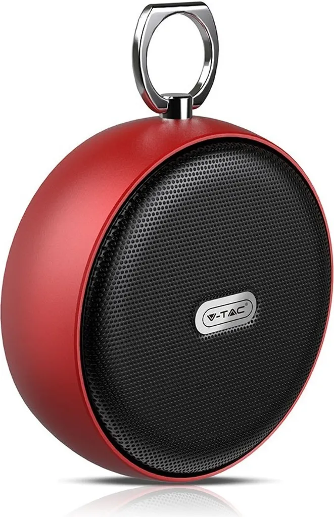 Enceinte sans fil 4W avec clip - Batterie 800mAh V-TAC coloris rouge