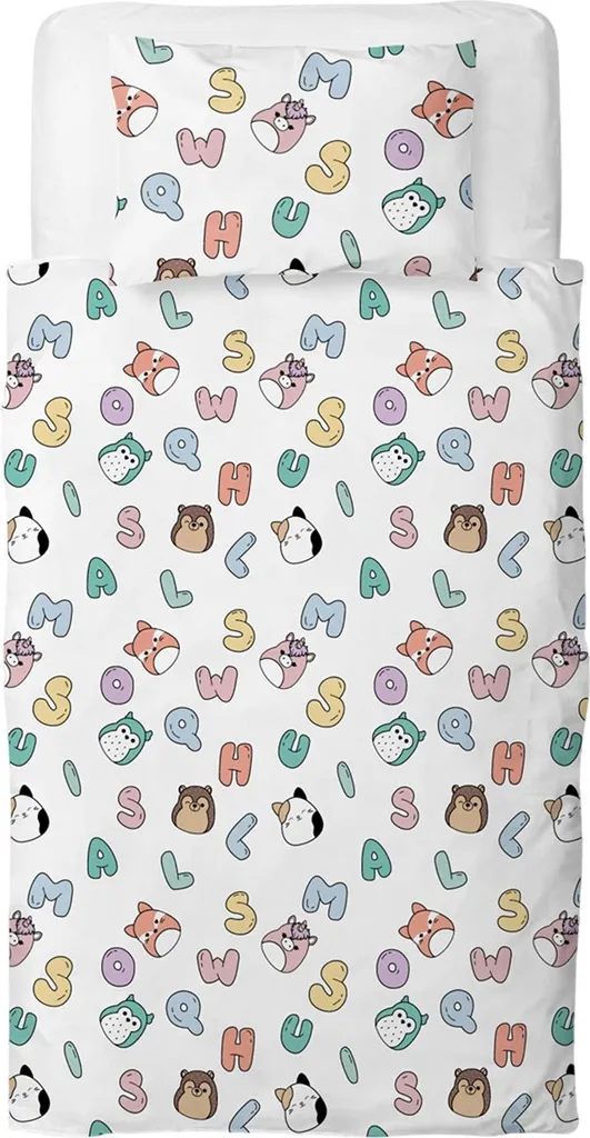 Parure de Lit Double Squishmallows Réversible - Linge de Lit Décoratif - 2