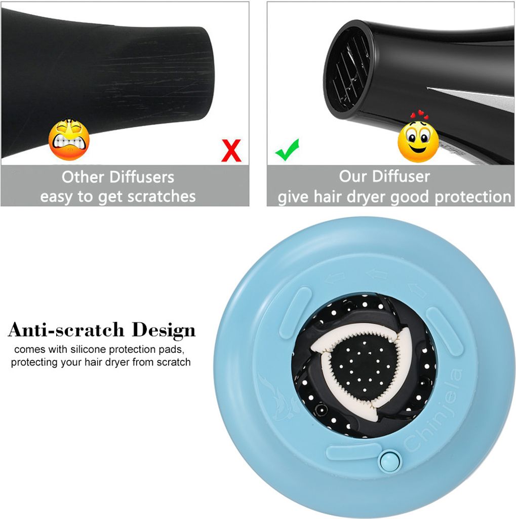 Universal Haartrockner-Diffusor – Verstellbar Für Düsen 4-7 Cm Durchmesser, Aus ABS, Wabenförmiger Auslass, Bis 75% Zeitersparnis, Für Locken & Volumen