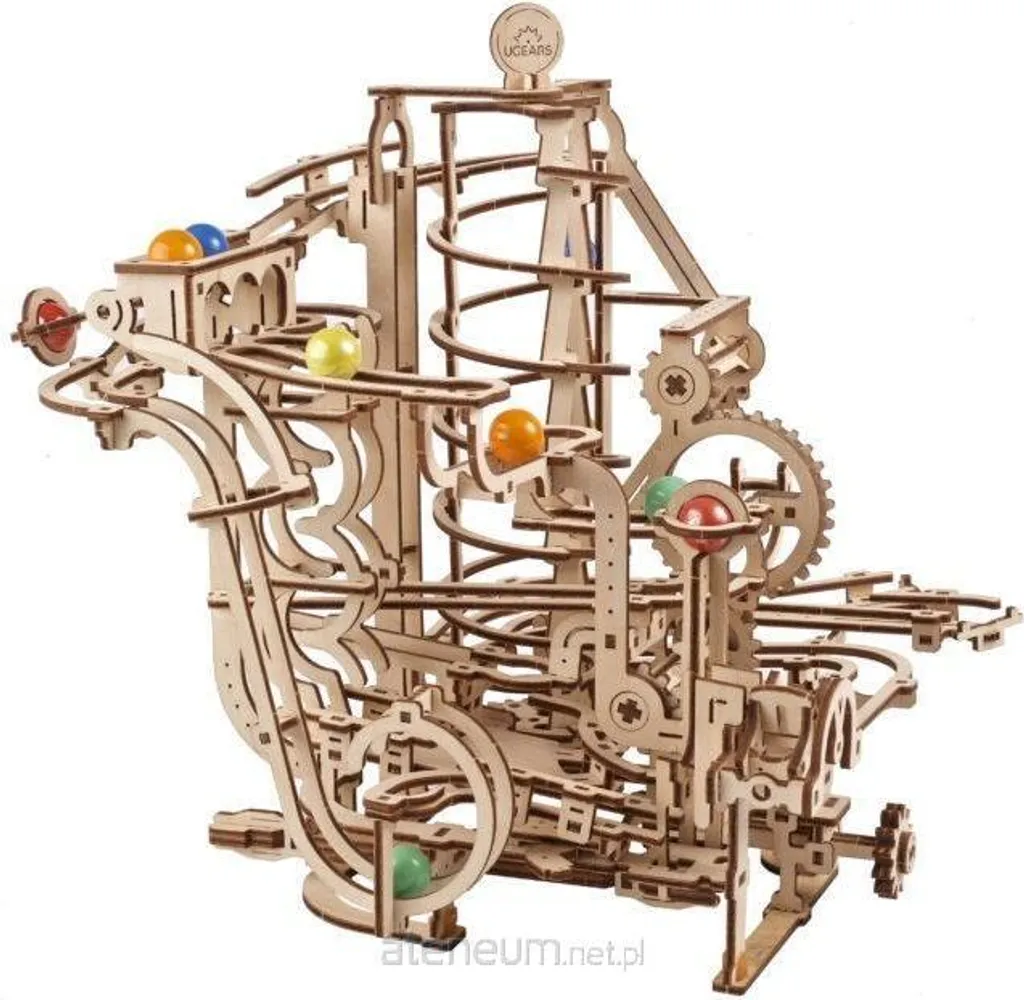 Circuit à Billes en Bois Marble Run avec Ascenseur à Spirale Actif