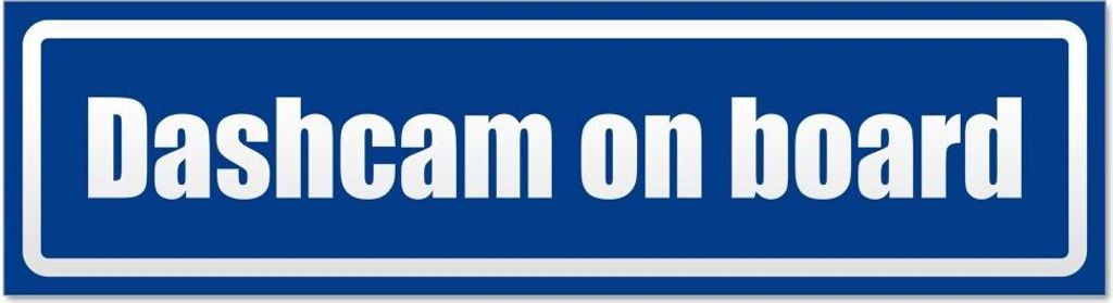 Kiwistar - Autoaufkleber - Verkehrsblau - 30 x 8 cm - Dashcam on Board invertiert - Hinweis Aufkleber Sticker für Auto, Kfz, Fahrrad, PKW, LKW