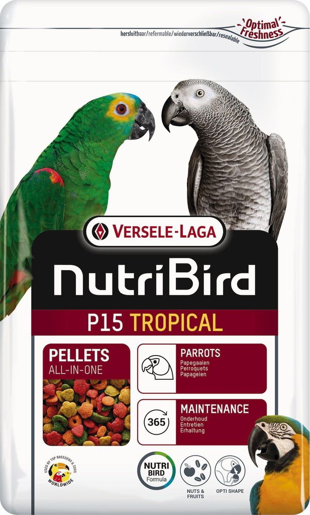 Versele Laga NutriBird P15 Tropical-Pflege 1kg - Granulat für große Papageien