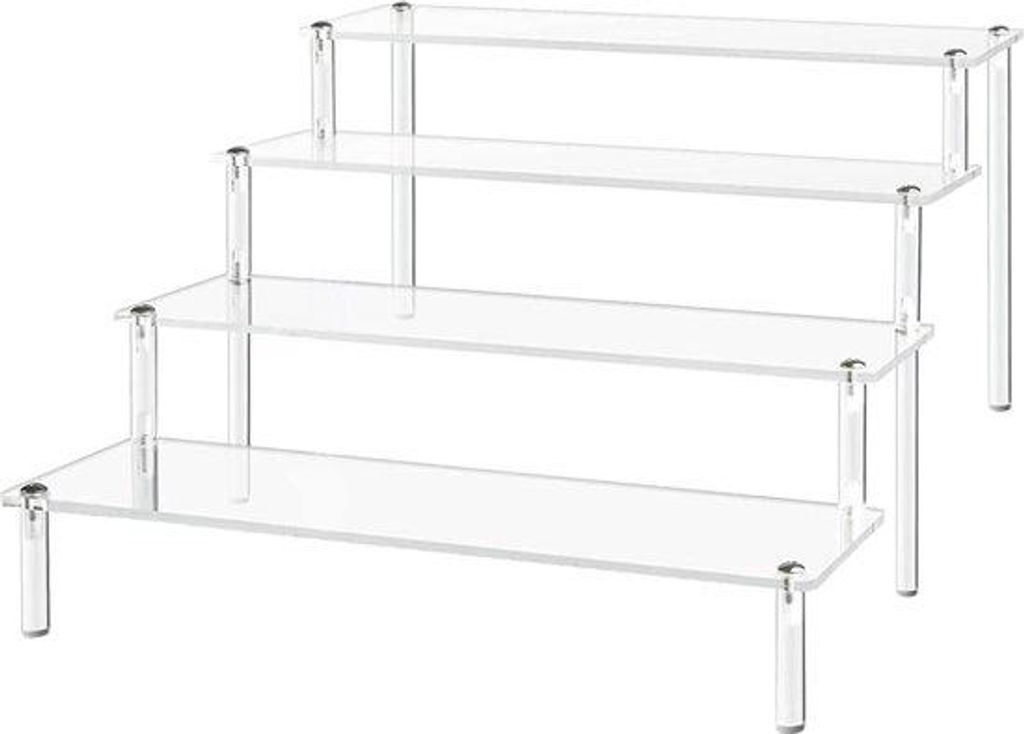 Acryl-Deko-Regal, 4-Tier-Parfum-Organizer, Schminktisch, Törtchen-Regal, Acryl-Regal für Figürinen, Schmuck, Törtchen, Lippenstift, Nagellack, ...