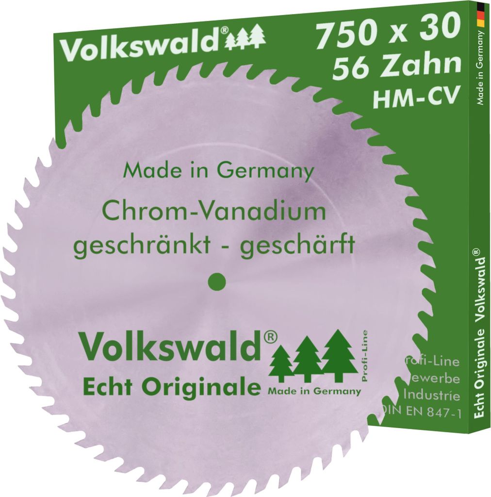 Volkswald Sägeblatt CV 750 x 30 mm Z= 56 Tischkreissägen Wippkreissägen und Formatkreissägen