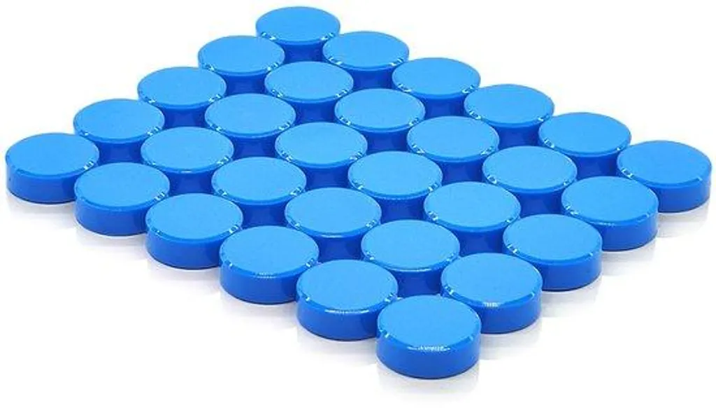 Aimants pour tableau blanc école et bureau - Lot 30 magnets bleus pro