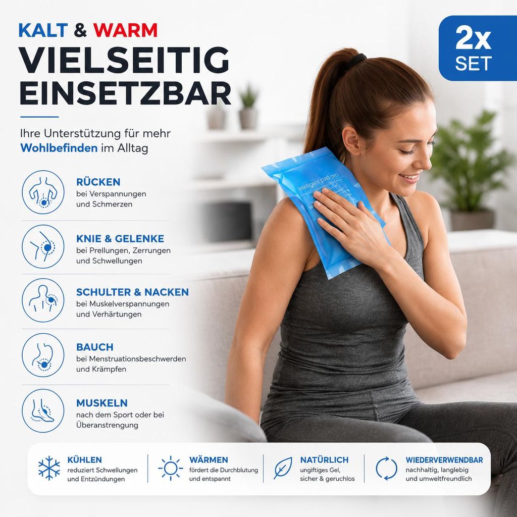 3er Set Kühlakku Kühlpads Kompresse Gelkissen blau, 3er Set