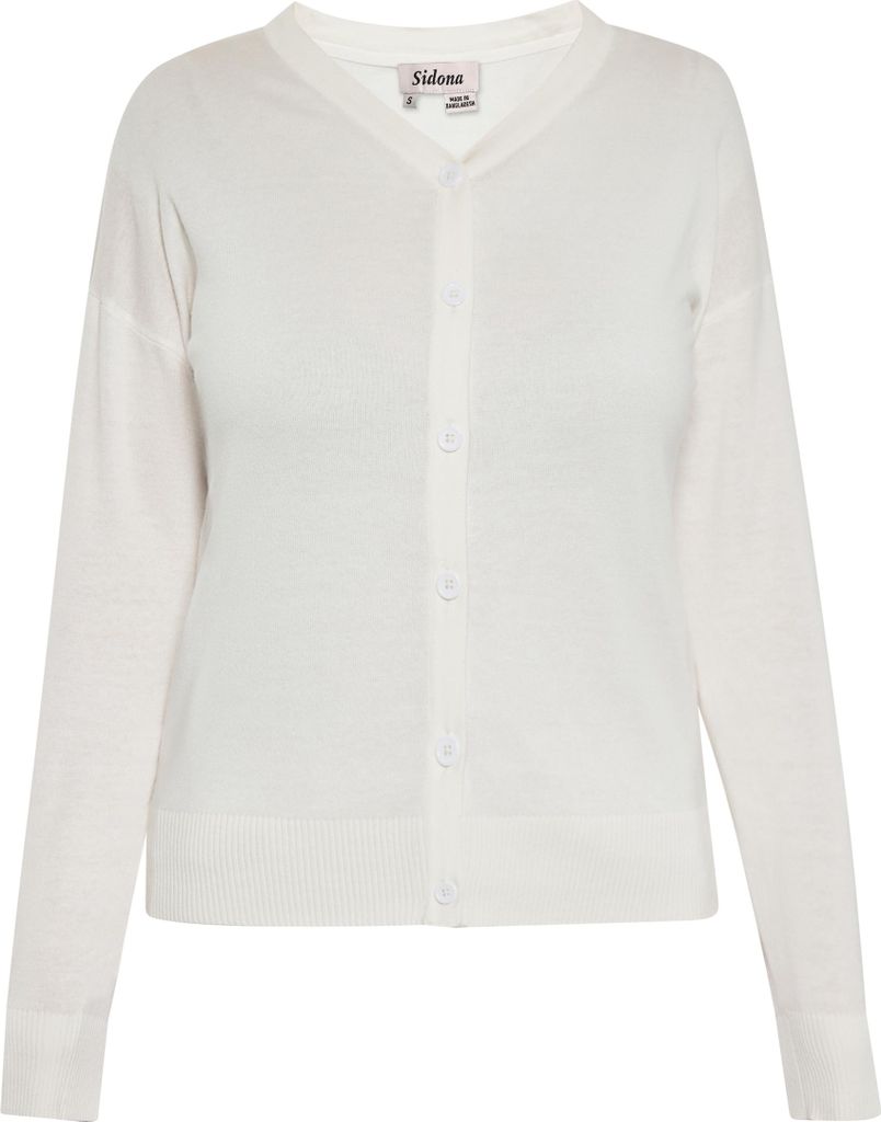 SIDONA damen strickjacke - wollweiss, S