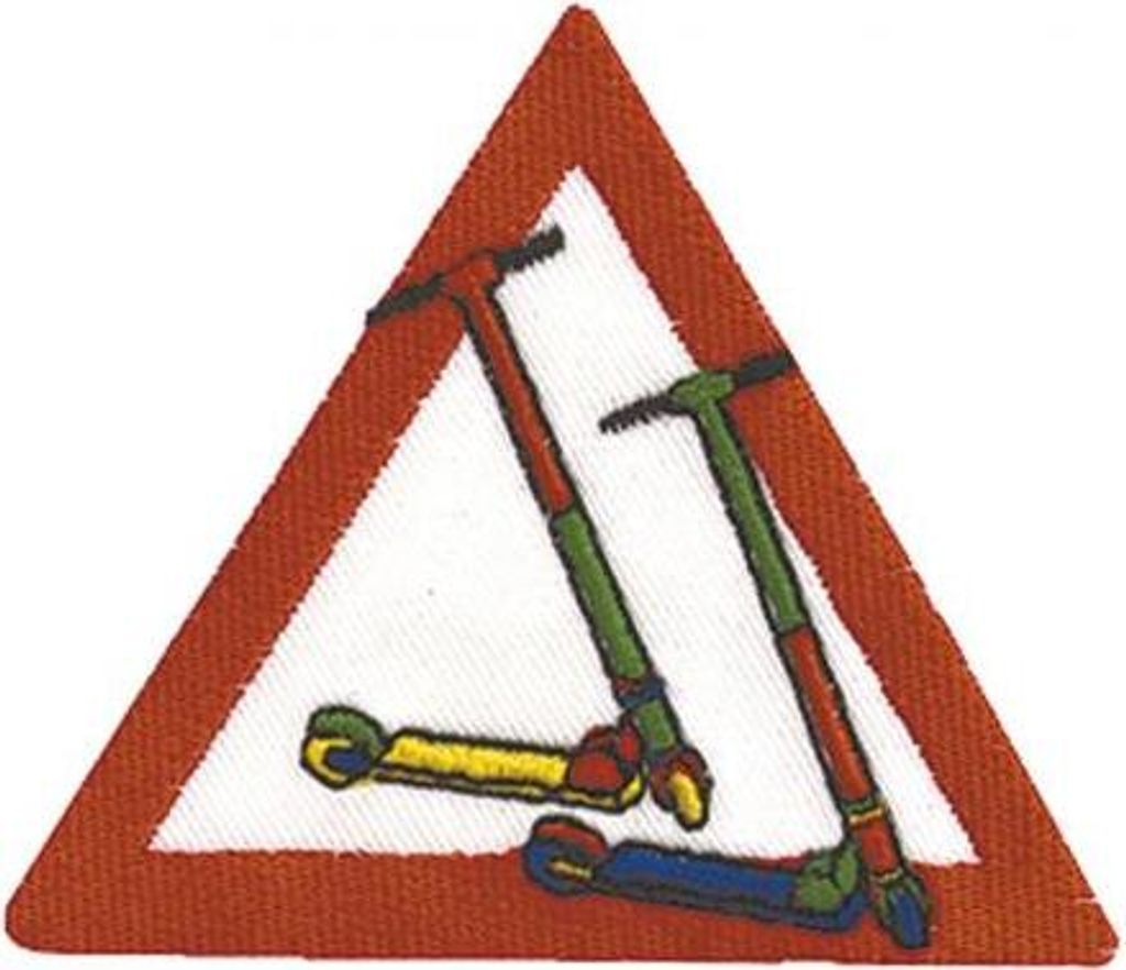 Aufnäher Applikation Achtung City-Roller - 03044 - Gr. ca.9cm x 9cm