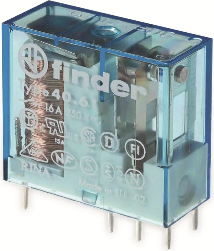 Relè Finder 40.61.7.024.4000 | 16A 24V DC per PCB e Zoccolo