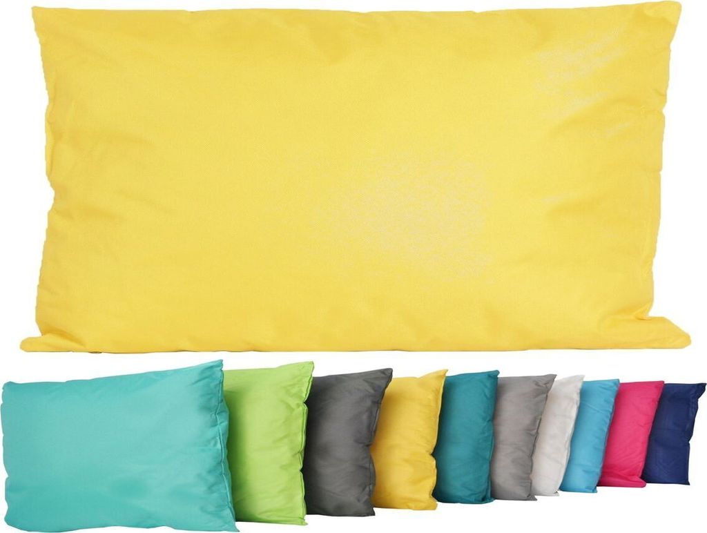 JACK Outdoor Lounge Kissen 30x50cm Dekokissen inkl. Füllung Wasserfest Sitzkissen Garten Stuhl Lotus Effekt, Farbe:Gelb