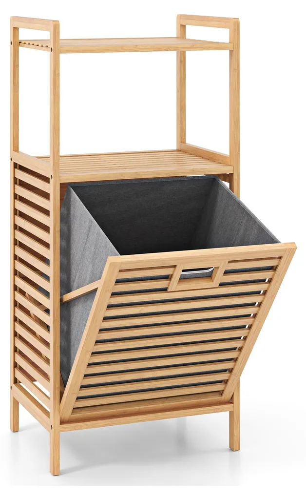 Panier à linge compact en bambou : fini le désordre dans la salle de bain