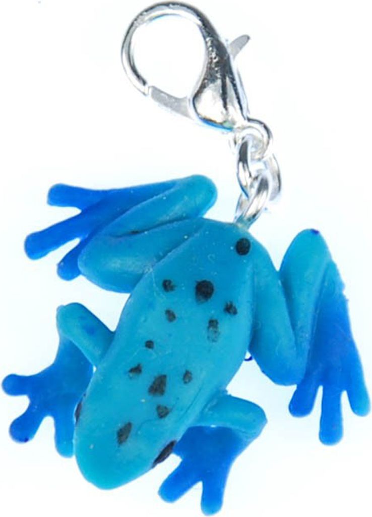 Giftfrosch Frosch Gummi Charm Zipper Pull Anhänger Miniblings Amphibie blau