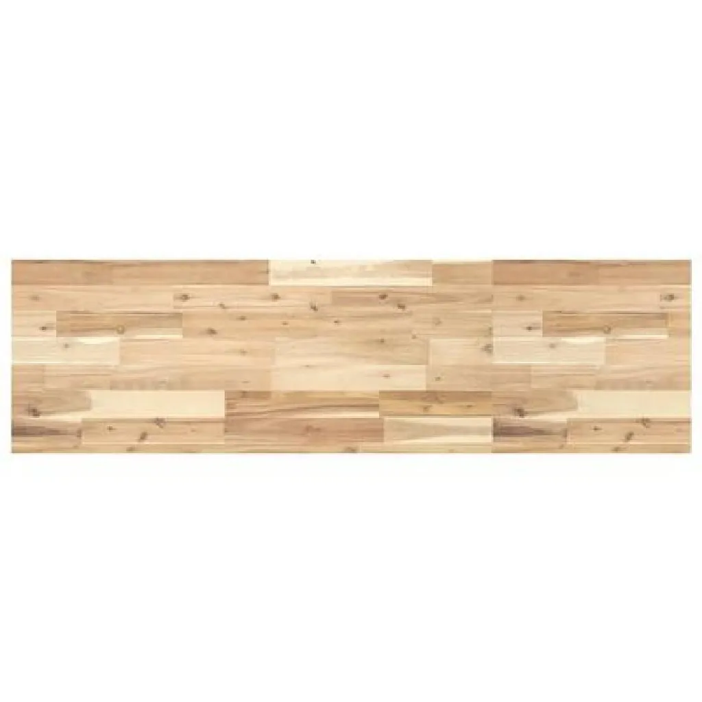 Tablette murale suspendue 160 cm en acacia massif pour salon chic