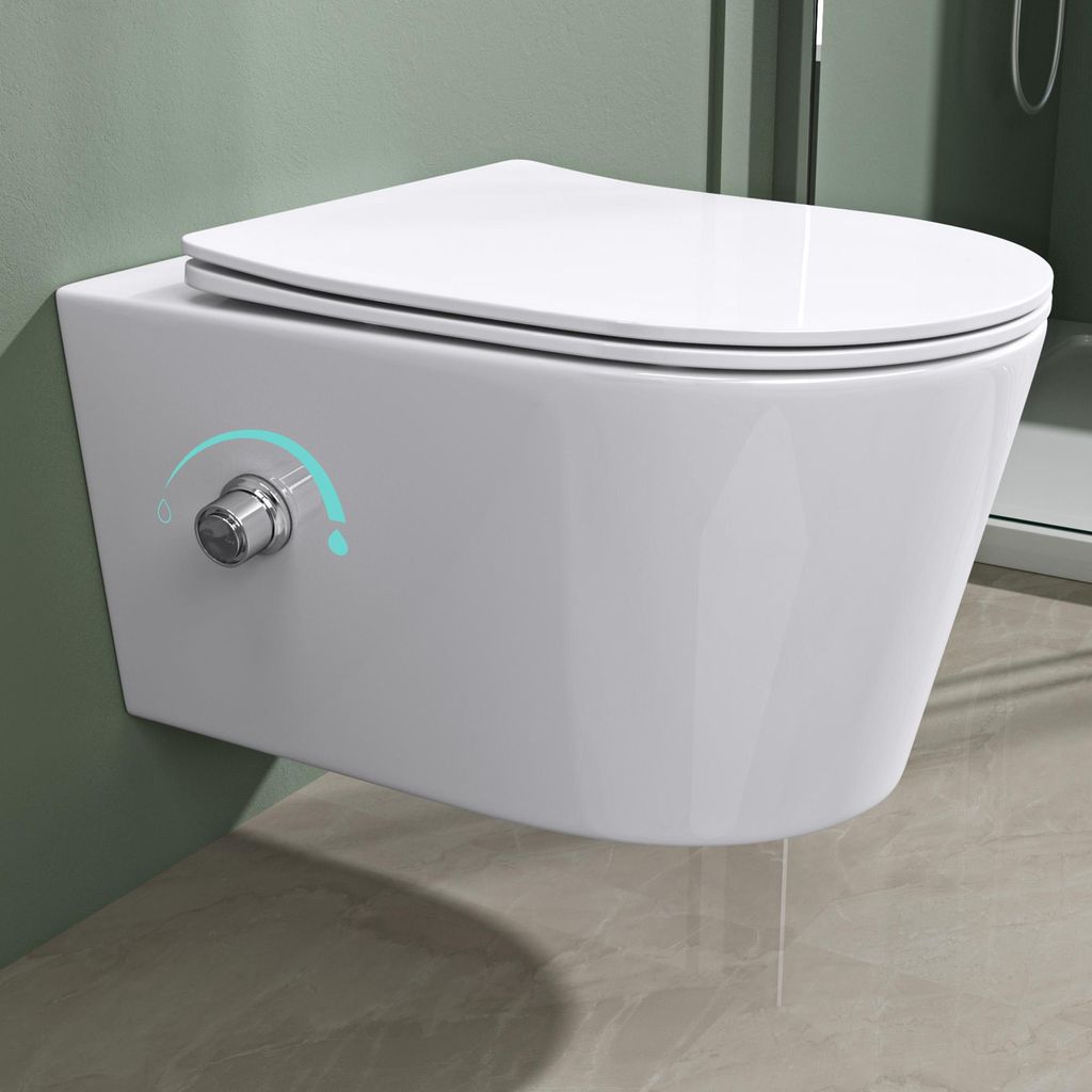Mai & Mai Hänge WC Toilette Wand-WC Spülrandlos Weiß aus Produktbild 