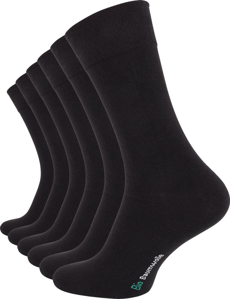 Vincent Creation Business Bio Baumwollsocken 6 Paar 43-46 schwarz
