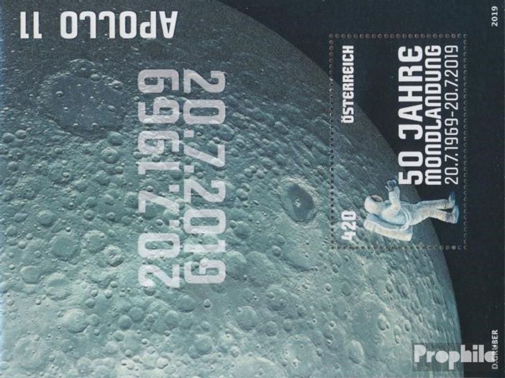 Briefmarken Österreich 2019 Mi Block106 (kompl.Ausg.) gestempelt Mondlandung