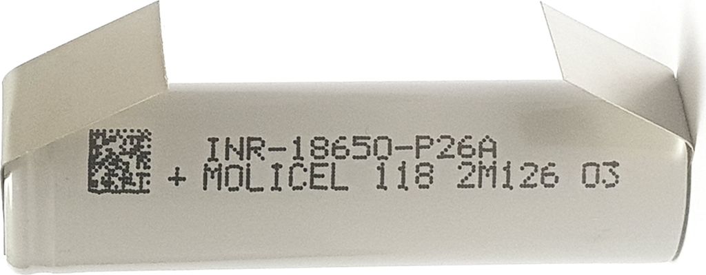 Akku 18650 Molicel INR18650-P26A 2600mAh - 35A button top mit Lötfahne U