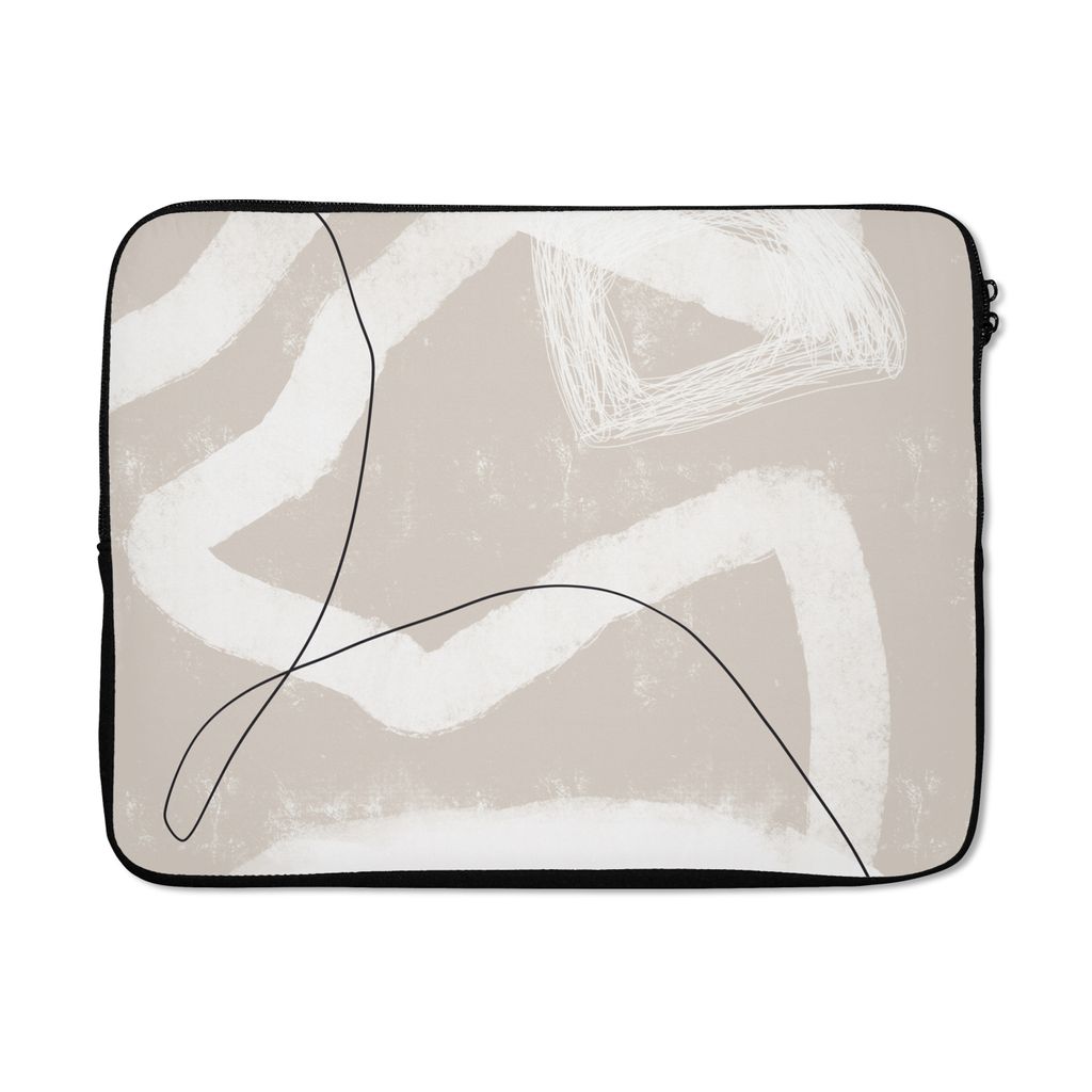 MuchoWow Laptop Hülle 17 Zoll Laptoptasche Linie - Abstrakt - Design - Zipper - Schutzabdeckung
