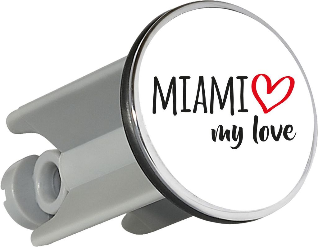 Huuraa Waschbeckenstöpsel Miami my love 4cm höhenverstellbar Abflussstopfen Geschenkidee