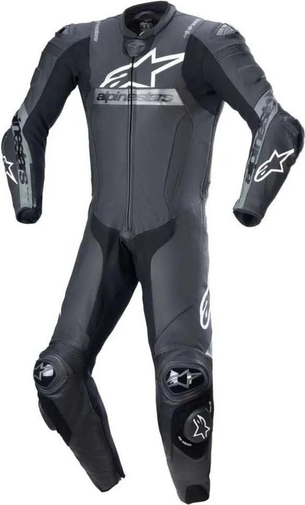 Alpinestars Missile V2 Ward perforierte 1-Teiler Motorrad Lederkombi, schwarz/grau, 48