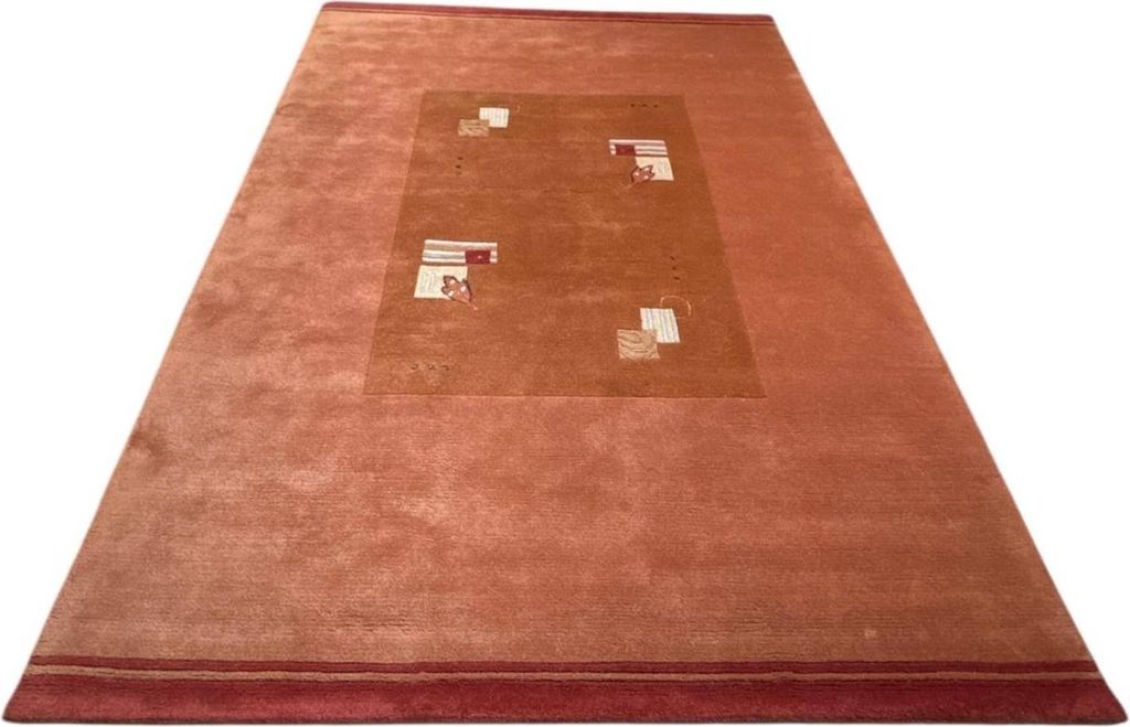 Teppich VENUS NEPAL - HANDGEKNÜPFT | Farbe: Terra; Größe: 170x240 cm | strapazierfähig und leicht zu reinigen | Wohnzimmer | Schlafzimmer