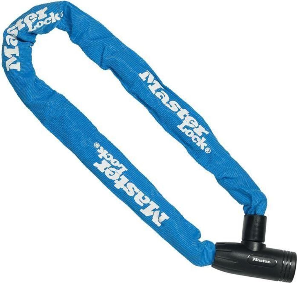 Fahrrad Kettenschloss Master Lock, 90 cm, Gehärteter Stahl, Schlüssel, Blau