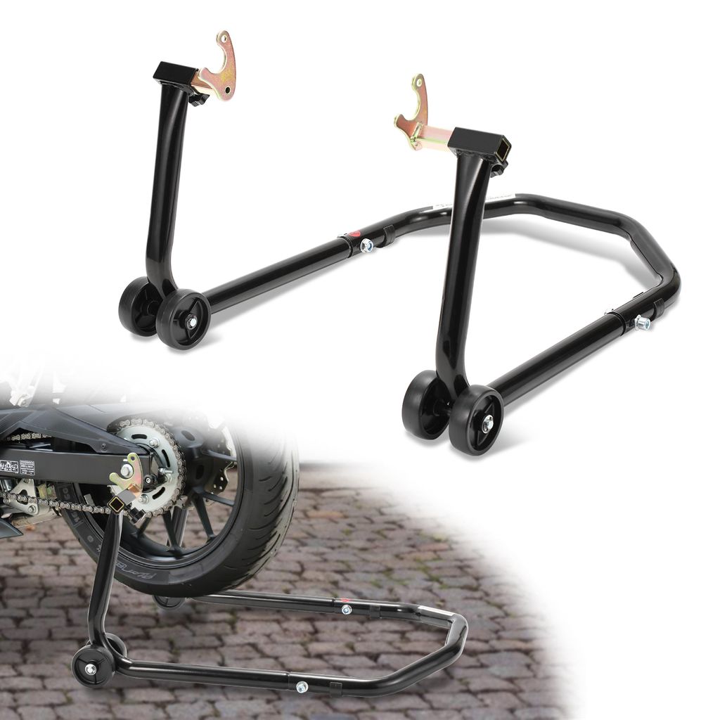 Bettizia Motorradständer 300 kg Montageständer für Hinterrad | Adapter U-Type| Tragkraft Motorradheber Motorrad Schwarz