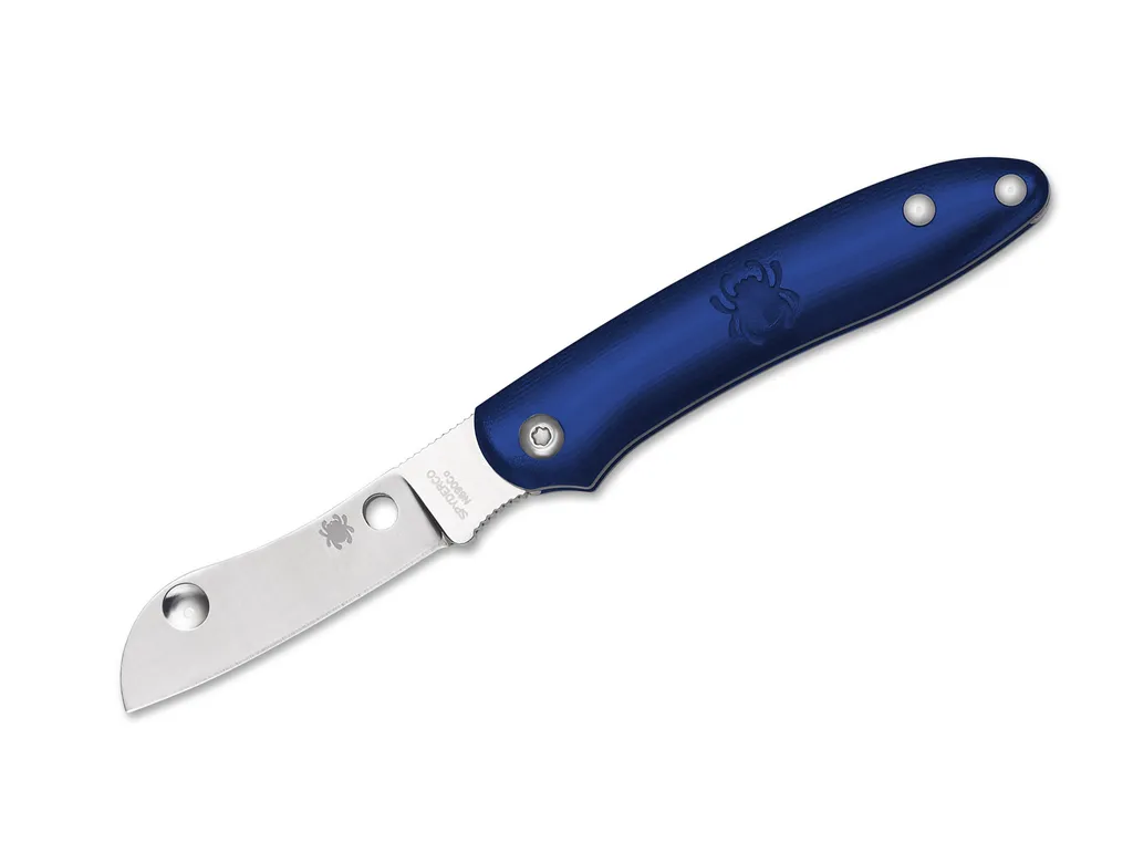 Couteau Spyderco Roadie Bleu C189PBL - Lame Sheepfoot en Acier N690Co