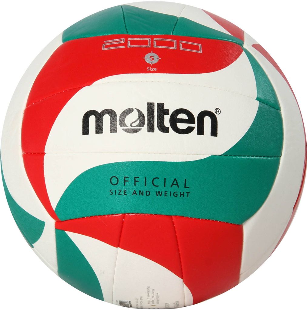 A close-up studio shot of a Molten volleyball.