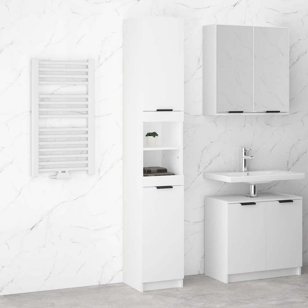 vidaXL Badschrank Weiß 32x34x188,5 cm Holzwerkstoff