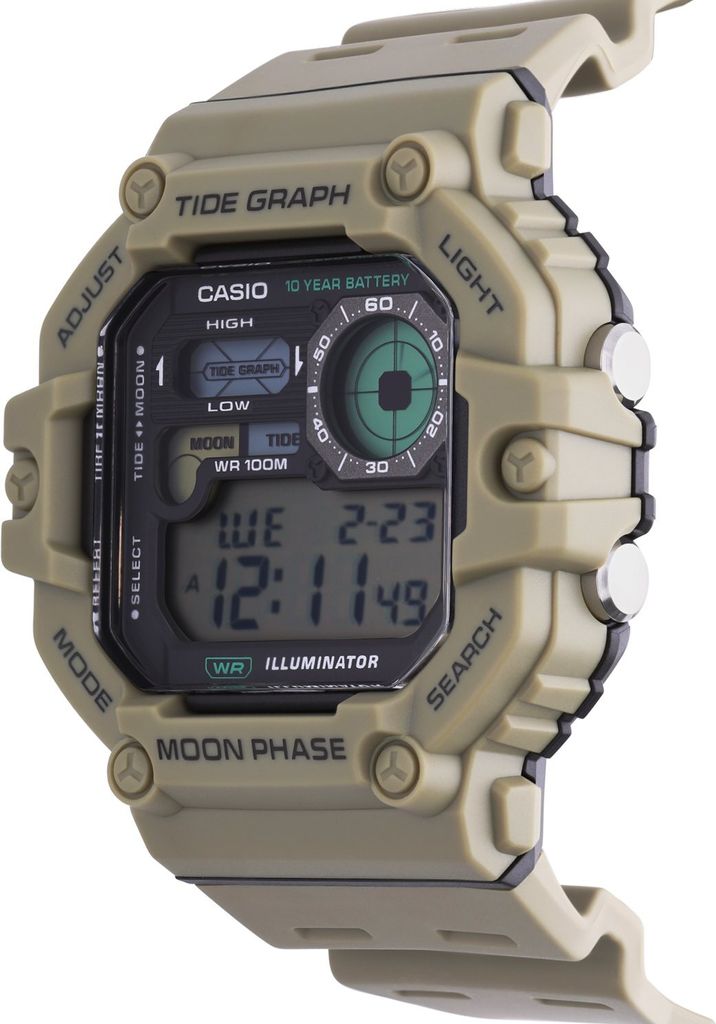 Casio WS-1700H-1AVCF Orologio Digitale Uomo – Grafico Maree, Fasi Lunari E 10 Anni Di Batteria