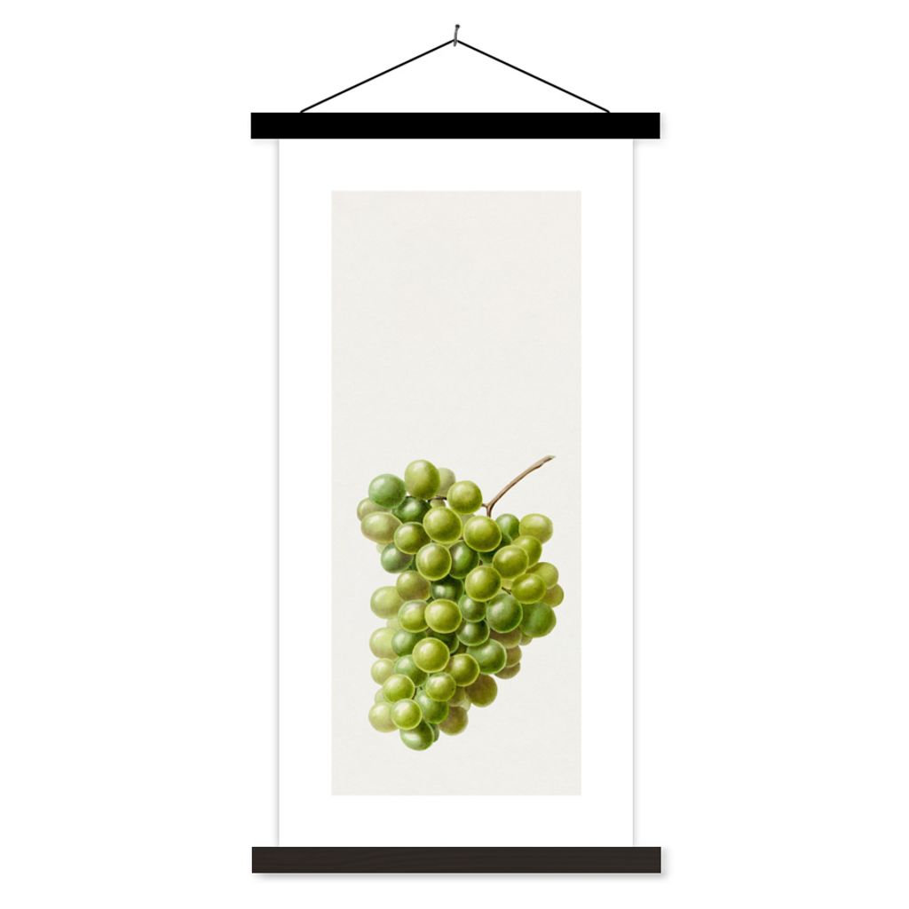 MuchoWow Textilposter Weintrauben - Obst - Lebensmittel 90x180 cm mit schwarzem Rahmen - Dekoration Wohnzimmer