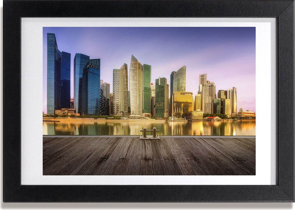 Bild 30x20 MDF-Rahmen, Wandkunst Singapur